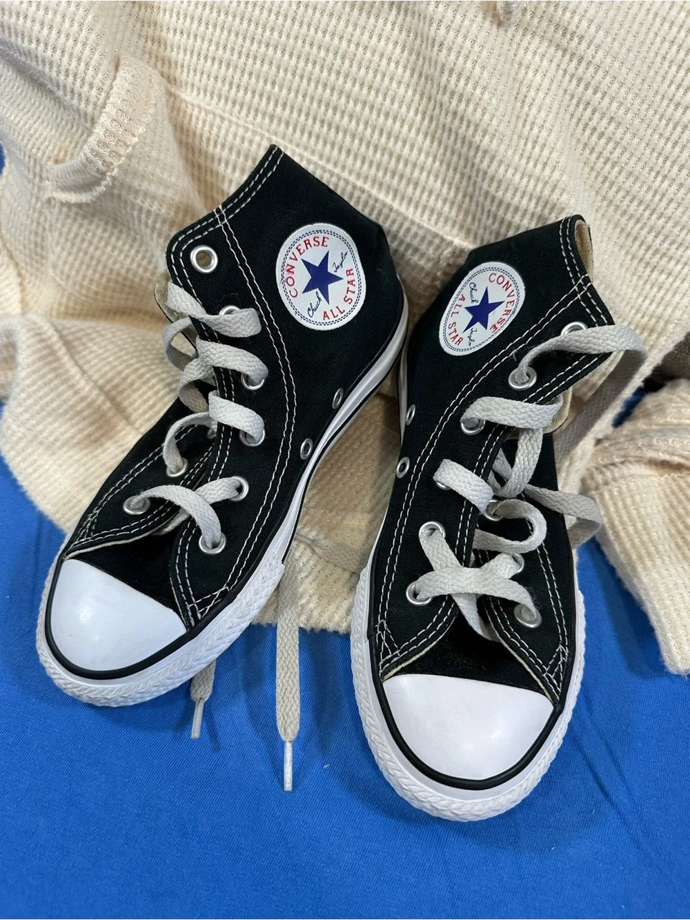 Converse Chuck Taylor All Star High Top Black White Timeless Youth Size 12.5 EUC